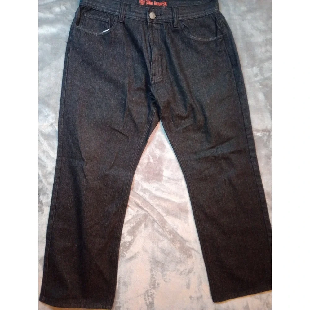 Blac‎ Lacquer Jeans Mens Sz 36 x 28 Black Raw Denim Hip Hop Streetwear Straight